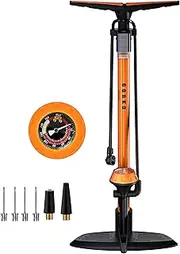 GOBKO Bike Floor Pump with Gauge,Floor Bicycle Pump with Both Presta and Schrader Bicycle Pumps Valves High Pressure 170Psi Multi-Purpose Portable Air Pump for Road Bike MTB Sports Balls