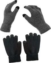 [Minkissy] 2 Pairs Nonslip Touch Screen Gloves Sports Gloves for Cycling Winter Warm Elastic Wrist Flexible Hand Protectors