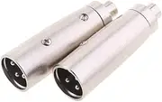2PCS XLR Male Female Plug 3Pin Audio Cable Microphone Mic DJ Adapters
