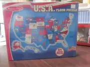 Melissa & Doug 51pc floor puzzle U.S.A. map (NEW) 440