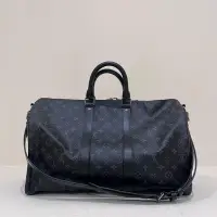 在飛比找Yahoo!奇摩拍賣優惠-LV Keepall 45 行李袋 老花 灰色  《精品女王