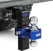 Orion Motor Tech Adjustable Trailer Hitch - 8 in Drop & Rise, Fits 2 in Receiver, 12500 LBS GTW, Heavy Duty Aluminum Tow Hitch with Two Anti-Theft Locking Pins for Class III & IV