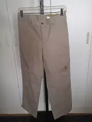 DOCKERS BOYS COTTON/POLYESTER FLAT FRONT PANTS-29H-NWT-ADJUSTABLE WAIST-KHAKIS