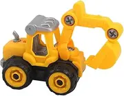 Kisangel 2PCS DIY Assemble Engineering Vehicle Educational Mini Construction Trucks for Dismounting Digging and Bulldozer Cars Fun Safe for Creative Play