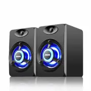 V-118 USB 2.0 Mini Portable Colorful LED Light Subwoofer Computer Speaker for Desktop PC Cellphone Headphone