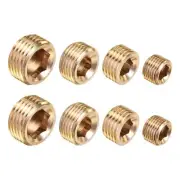 2 Set Brass Internal Hex Pipe Plug 1/8NPT 1/4NPT 3/8NPT 1/2NPT Male Thread