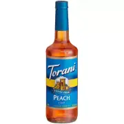 Torani Sugar-Free Peach Flavoring / Fruit Syrup 750 mL Glass Bottle 880372558