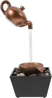Kisangel Indoor Waterfall Fountain Mini Kettle Style Tabletop Fountain Led Lighting Home Office Relaxation Decor