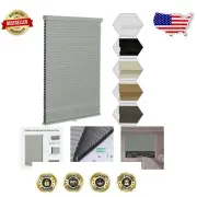 24 inch Wide Cordless Grey Blackout Window Blinds - Noise Reduction & Insulation