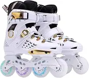 Inline Skates for Women Men, Adjustable Roller Skates Adult Roller Blades Professional Fitness for Beginner Unisex