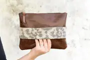 Genuine leather pouch, leather zipper pouch, tool pouch, leather clutch, leather zipper bag, travel bag, leather travel bag, iPad case