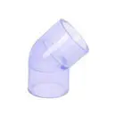 1/2"-11/2"透明PVC45度彎頭 CLEAR PVC ELBOW 45 DEG.