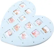 ibasenice Infant Photo Frame Light up 12 Month Growth Record Wall Decor for Boys and Girls