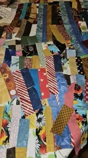 Lot Of 40 Unfinished Patchwork Blocks Strips Cotton Fabric Mixed Sizes (A)