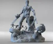 UNPAINTED Ash Evil Dead Army of Darkness Diorama 3d Printed Models