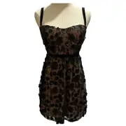 For Love & Lemons Beatrice Strappy Sequins Velvet BandStraps Mini Dress Sz Med
