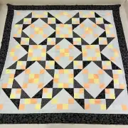 Handmade Jacob's Ladder Queen Size Sewing Patchwork Cotton quilt top/topper