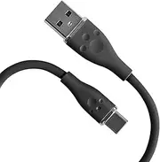 Allone ALG-SCAC01BK Silicone Cable, Type A to C, 3.3 ft (1 m), Black, 0.6 x 0.3 x 42.9 inches (1.6 x 0.8 x 109 cm), Durable Silicone Material, Comes with Band, Easy to Organize, Rich Color, Smooth