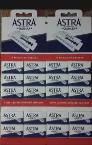 100 ASTRA Superior Stainless Blue Double Edge Safety Razor Blades-(20x5) Russia