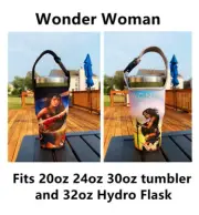 Wonder Woman Tumbler Holder for 30oz Yeti RTIC Polar Camel and 32oz Hydro Flask
