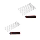 6Pcs Kebab Stick Flat Long Shish Kebab Skewers Metal Skewers for Grilling for