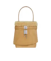 Shark Lock bucket bag in suede and shearling One size Hazel