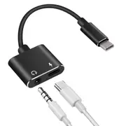 2in1 Type C Splitter USB-C Charging to 3.5mm Audio Headphone Adapter for Samsung