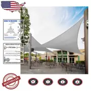 Customizable 18' Grey Triangle Sun Shade Sail - 95% UV Blockage & Durable Design