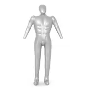 1xMan Male Inflatable Model Dummy Torso Body Mannequin Silver Arm Display