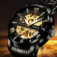 在飛比找樂天市場購物網優惠-機械錶 手錶 瑞士全自動純機械手錶 男士雙面鏤空陀飛輪防水夜
