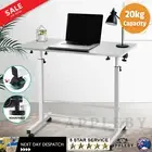 Mobile Laptop Desk Adjustable Height Portable Wheel Riser Stand Computer Table