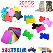 20 Pet ID Tag Engraved & ring Dog Cat Name Tags Personalised Customised Name Tag