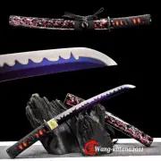 Purple Blade Short Sword 1095 Steel Full Tang Japanese Samurai Tanto Sharp Knife