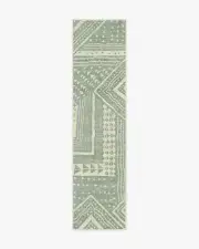 75' x 305' | Machine Washable Runner Rug | Kid & Pet Friendly | Indoor Rug | Bogolan Sage Rug by Malene Barnett | Ruggable