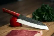 Custom Handmade Japanese Steel Kitchen Chef knife With leather sheath razor shar