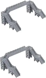 2pcs Model Train Railway Scenery Ornament Footbridge Model Plastic Footbridge Model Building Model Footbridge Decoration Footbridge Sand Table Ornament Doll House Supplies