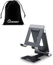 Chessnut Dual Folding Cell Phone Stand, Fully Adjustable Foldable Desktop Phone Holder Cradle Dock Compatible with Phone 13 12 11 Pro Xs Xs Max Xr X 8, Nintendo Switch, Tablets (7-10"), All Phones