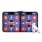 Double Dancing Mat Double User Wired Dance Mat Game Non-Slip with 2 Remote as show