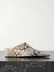 [Jil Sander] Jil Sander - Snake-effect Leather Mules - Snake print - IT39.5 IT 39.5 Animal print