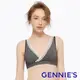 Gennies奇妮 咖啡紗交叉休閒哺乳內衣(條紋黑GA67)