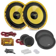 Pyle 2 Way Custom Component Speaker System - 6.5� 400 Watt, with Electroplated Plastic Basket, Butyl Rubber Surround & 40 Oz Magnet Structure - Wire Installation Hardware Set Included