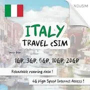NeuSIM Italy eSIM 1-20GB Data | Same Day DELIVERY! (5GB for 30 Days)
