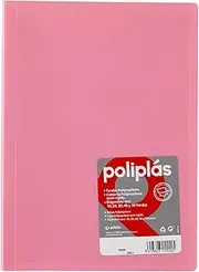 Grafoplas I Folder with Plastic Sleeves I 30 Transparent Sleeves I Size DIN A4 Pink I Series Polyplas Opaque I Made in Spain I Flexible Covers I Large Storage Capacity