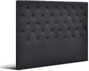 Artiss Queen Bed Headboard Headboards Tufted Beds Head Frame Base Upholstered with Charcoal Faux Linen Fabric Foam Wood, 145.5 x 120.5 x 9cm, Modern Design