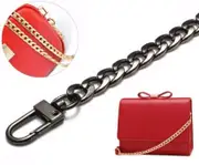 120cm Metal Handbag Shoulder Strap Bag Purse Chain Smooth Replacement Black