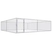 Outdoor Dog Kennel Galvanised Steel 4x4x1 m