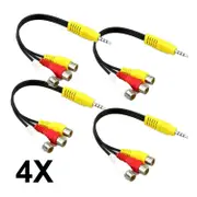 4PCS 3.5mm Male to RCA Female Cable Composite Stereo Audio AV Adapter Cord
