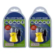 2x Tosca TSA Approved Suitcase/Luggage Bag Safety Lock With Keys- Yellow