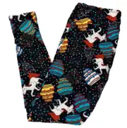 NWT LuLaRoe TC Tall Curvy Leggings Unicorn Confetti Birthday Cake Black