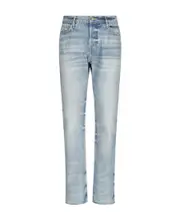 stonewashed straight-leg denim trousers 30 Gray